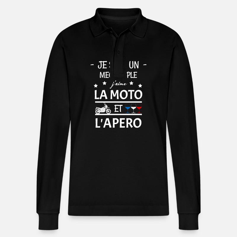 MOTORRAD - Stanley/Stella Unisex Bio-Langarm-Poloshirt Prepster - Schwarz