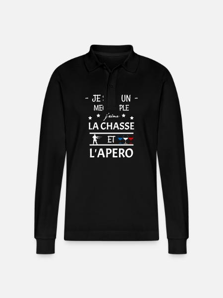chasse - Polo à manches longues bio PREPSTER Stanley/Stella Unisexe - noir