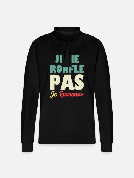 Ik snurk niet, ik spinnen - Stanley/Stella uniseks bio poloshirt met lange mouwen Prepster - zwart