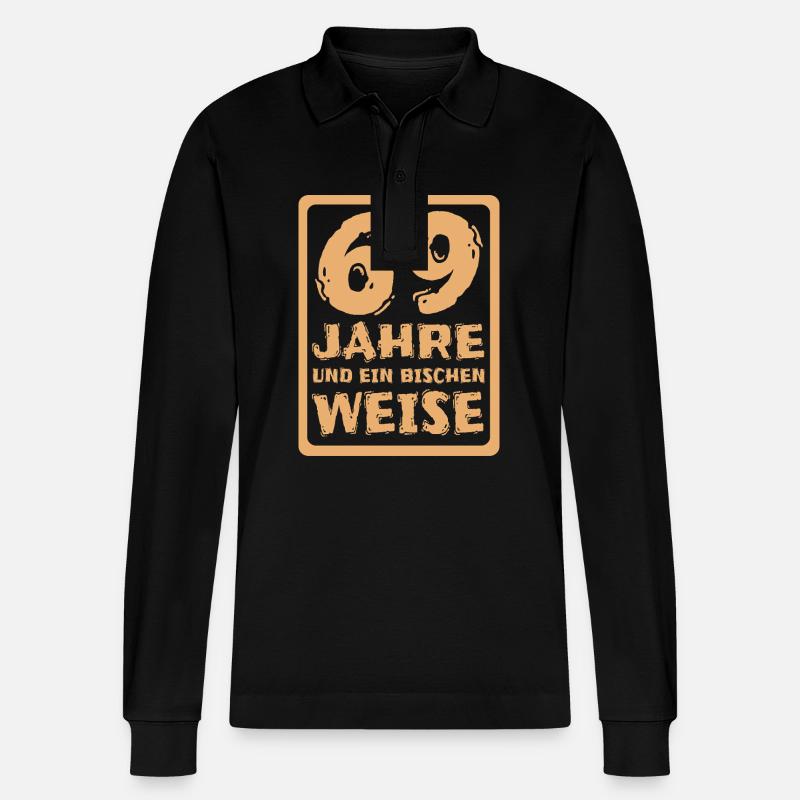 Spruch 69 - Stanley/Stella Unisex Bio-Langarm-Poloshirt Prepster - Schwarz