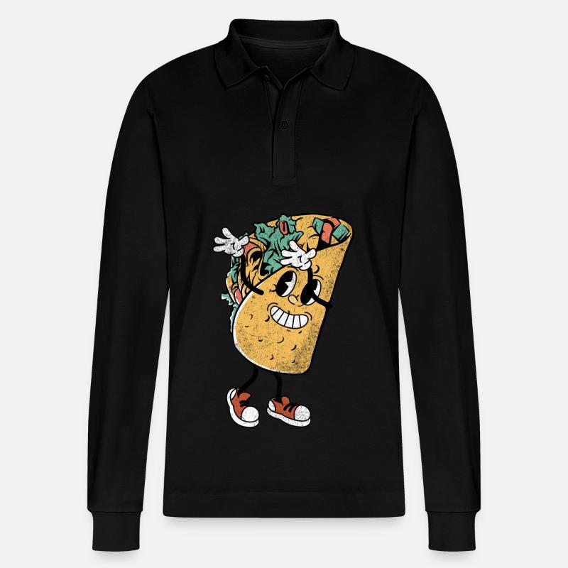 Taco - Stanley/Stella Unisex Bio-Langarm-Poloshirt Prepster - Schwarz