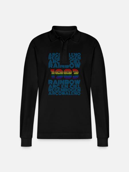 Rainbow 1983 - Stanley/Stella Organic Unisex Long-Sleeved Polo Shirt Prepster - black