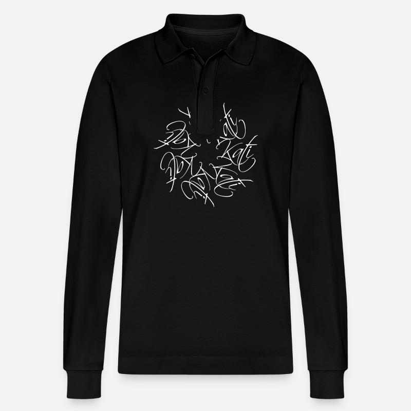 Kati Nom Nom Mandala - Polo à manches longues bio PREPSTER Stanley/Stella Unisexe - noir