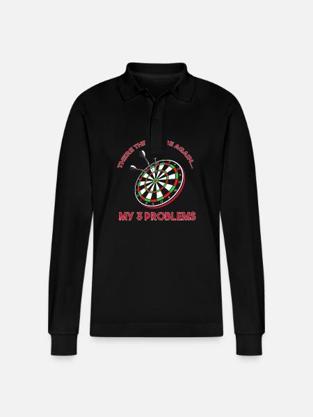 Dart Dartboard Dartpfeil - Stanley/Stella Organic Unisex Long-Sleeved Polo Shirt Prepster - black