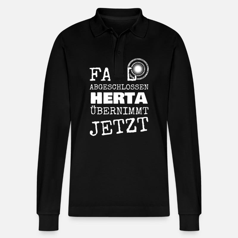 Vorname Herta - Stanley/Stella Unisex Bio-Langarm-Poloshirt Prepster - Schwarz