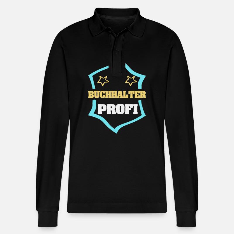 Comptable - Polo à manches longues bio PREPSTER Stanley/Stella Unisexe - noir