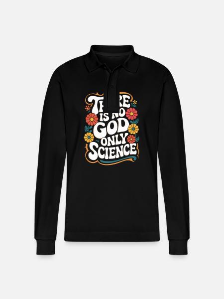 Ateisme, Ateist, Anti-religion, Agnostiker - Stanley/Stella Prepster økologisk unisex langærmet poloshirt - sort