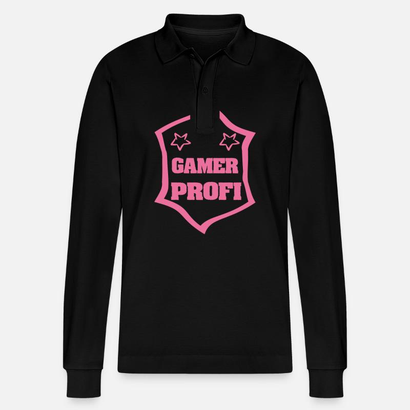 Beruf Gamer - Stanley/Stella Unisex Bio-Langarm-Poloshirt Prepster - Schwarz