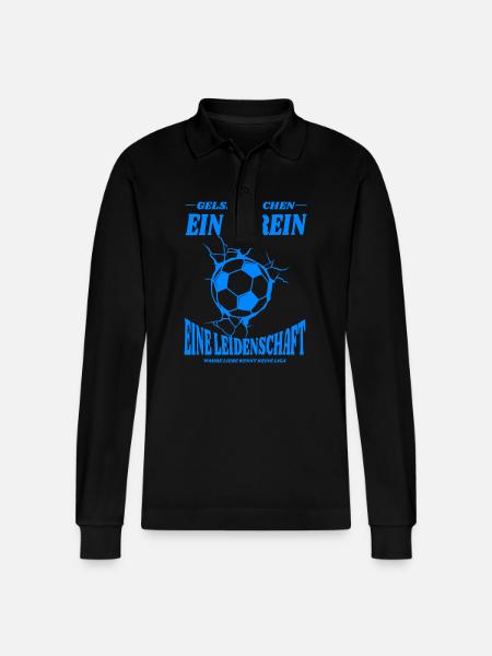 Gelsenkirchen Fußball Spruch Geschenk - Stanley/Stella Unisex Bio-Langarm-Poloshirt Prepster - Schwarz