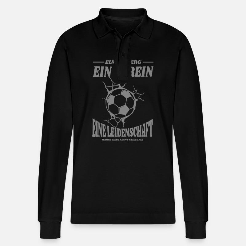 Elversberg Fußball Spruch Geschenk - Stanley/Stella Unisex Bio-Langarm-Poloshirt Prepster - Schwarz