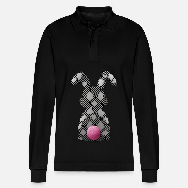 Easter Bunny - Stanley/Stella Unisex Bio-Langarm-Poloshirt Prepster - Schwarz