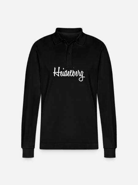 Heidelberg Script Schriftzug - Stanley/Stella Unisex Bio-Langarm-Poloshirt Prepster - Schwarz