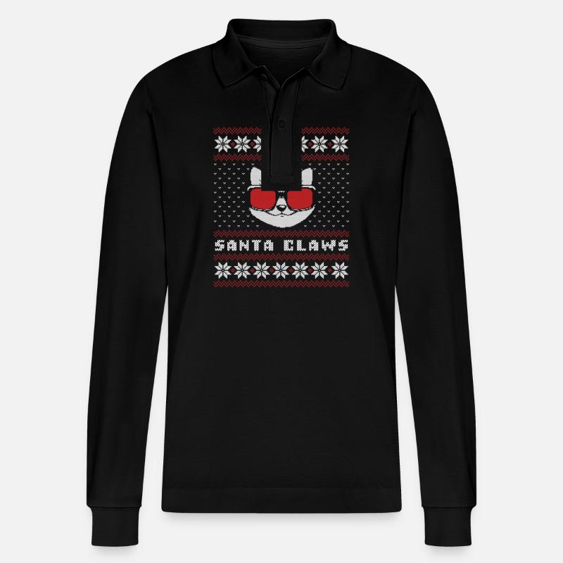 Santa Claws Crates - Stanley/Stella Unisex Bio-Langarm-Poloshirt Prepster - Schwarz