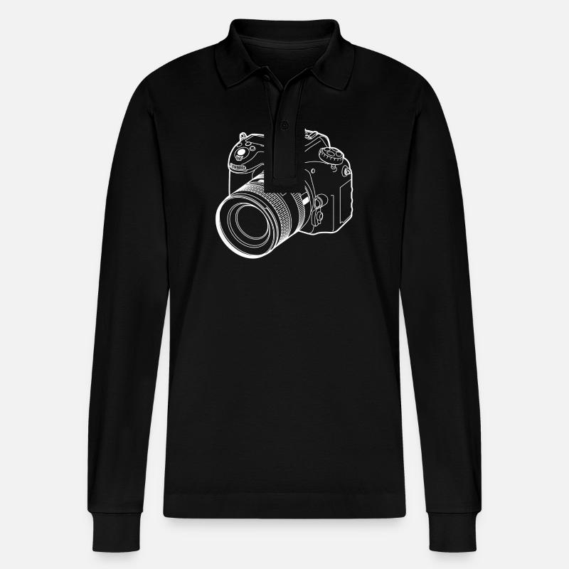 DSLR-Kamera - HR - Stanley/Stella Unisex Bio-Langarm-Poloshirt Prepster - Schwarz
