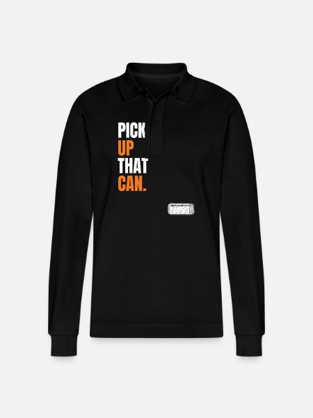 Pick up that can - Hl2 Meme for gamer - Stanley/Stella Organic Unisex Long-Sleeved Polo Shirt Prepster - black