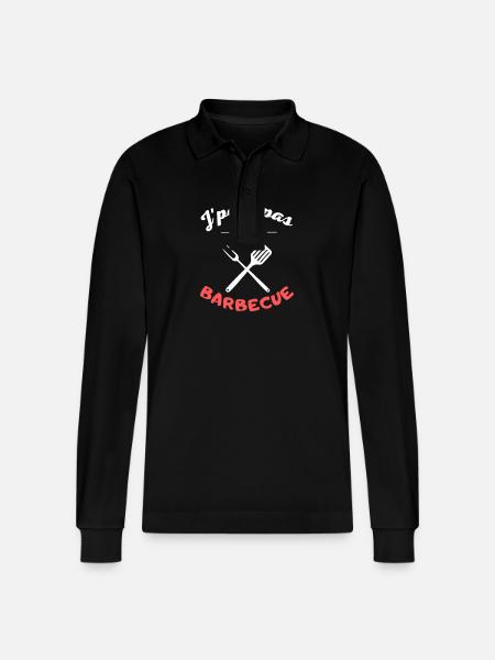J'peux pas j'ai Barbecue - Polo à manches longues bio PREPSTER Stanley/Stella Unisexe - noir