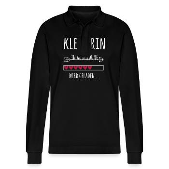 Kletterin in Ausbildung Boulderin Geschenk - Stanley/Stella Unisex Bio-Langarm-Poloshirt Prepster - Schwarz - Vorne - Anna (173cm) & Nico (186cm)