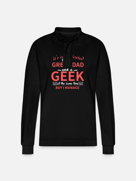 Papa Geek : Super Papa et Tee Geek - Polo à manches longues bio PREPSTER Stanley/Stella Unisexe - noir