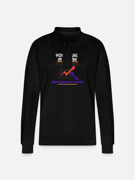 Level Up Solo, Play With Others - Stanley/Stella Organic Unisex Long-Sleeved Polo Shirt Prepster - black