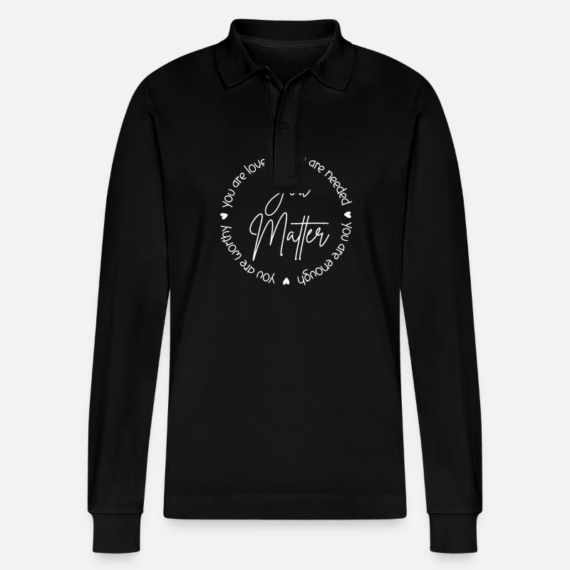 You Matter Circle-Grafik - Stanley/Stella Unisex Bio-Langarm-Poloshirt Prepster - Schwarz