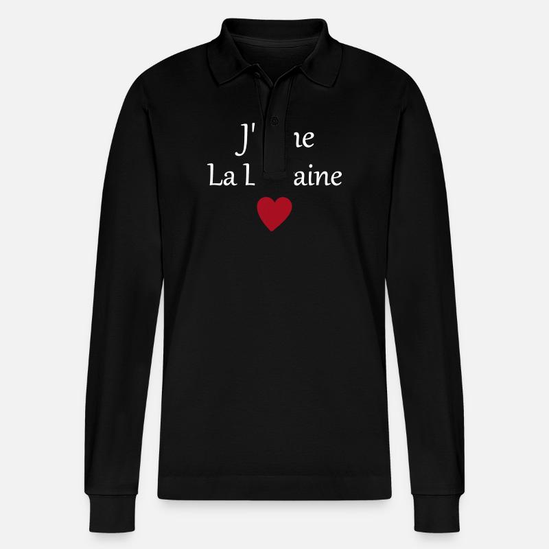 J'aime La Lorraine - Polo à manches longues bio PREPSTER Stanley/Stella Unisexe - noir