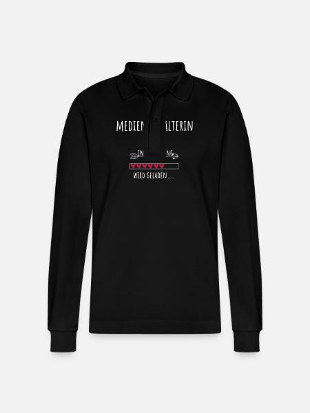 Mediengestalterin Ausbildung Beruf Geschenk - Stanley/Stella Unisex Bio-Langarm-Poloshirt Prepster - Schwarz
