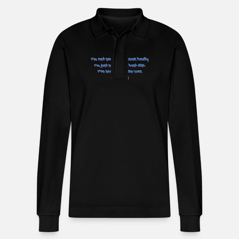 Poolküchen-Witz - Stanley/Stella Unisex Bio-Langarm-Poloshirt Prepster - Schwarz