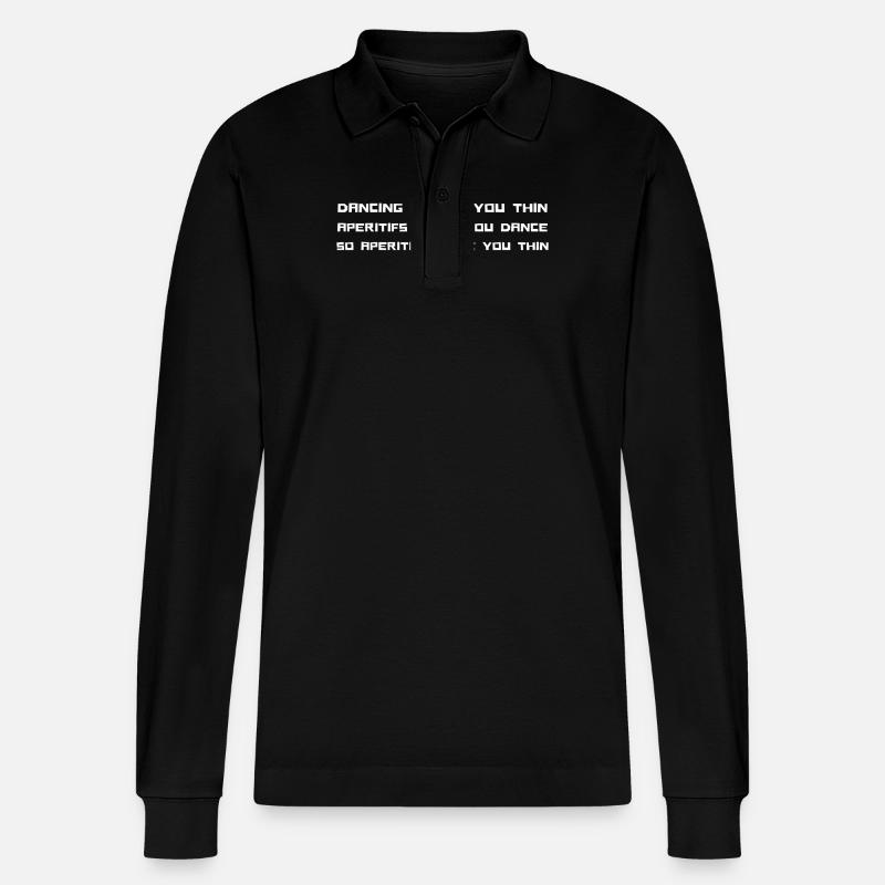 Blockiger Glitch Text Tee - Stanley/Stella Unisex Bio-Langarm-Poloshirt Prepster - Schwarz