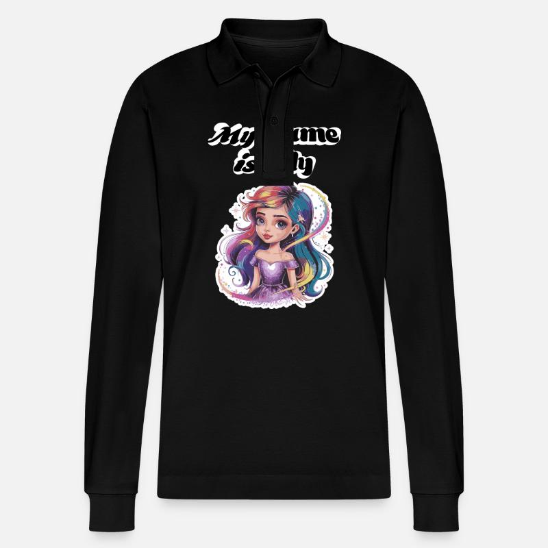 Mein Name ist Lily 2026 - Stanley/Stella Unisex Bio-Langarm-Poloshirt Prepster - Schwarz