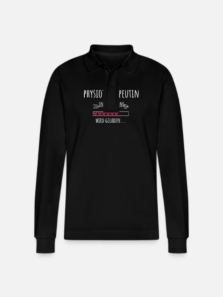 Physiotherapeutin in Ausbildung Geschenk - Stanley/Stella Unisex Bio-Langarm-Poloshirt Prepster - Schwarz