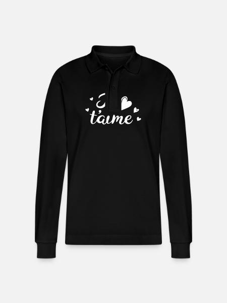 Ich liebe dich - Stanley/Stella Unisex Bio-Langarm-Poloshirt Prepster - Schwarz