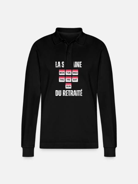 Retiree's Week - Stanley/Stella Organic Unisex Long-Sleeved Polo Shirt Prepster - black