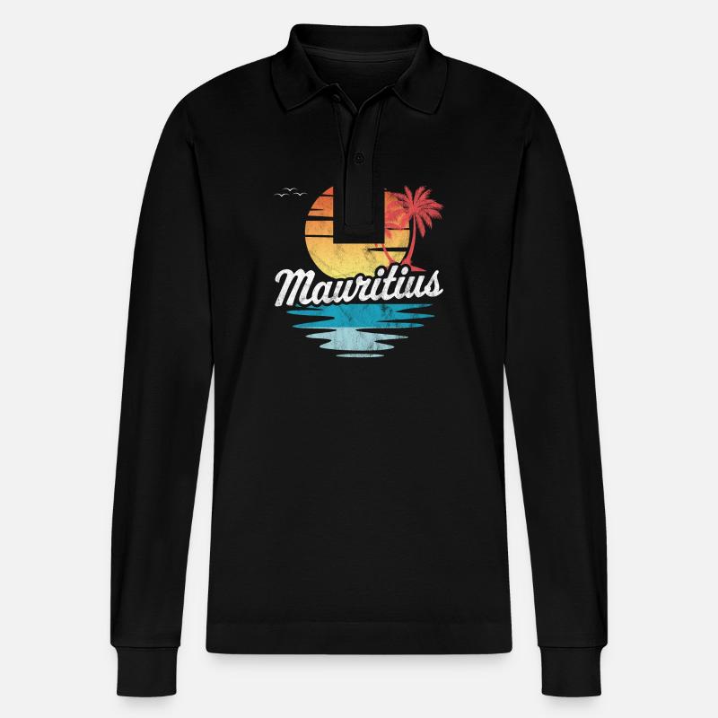Mauritius - Stanley/Stella Unisex Bio-Langarm-Poloshirt Prepster - Schwarz