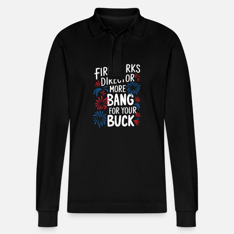 Pyrotechniker Feuerwerk Pyrotechnik - Stanley/Stella Unisex Bio-Langarm-Poloshirt Prepster - Schwarz