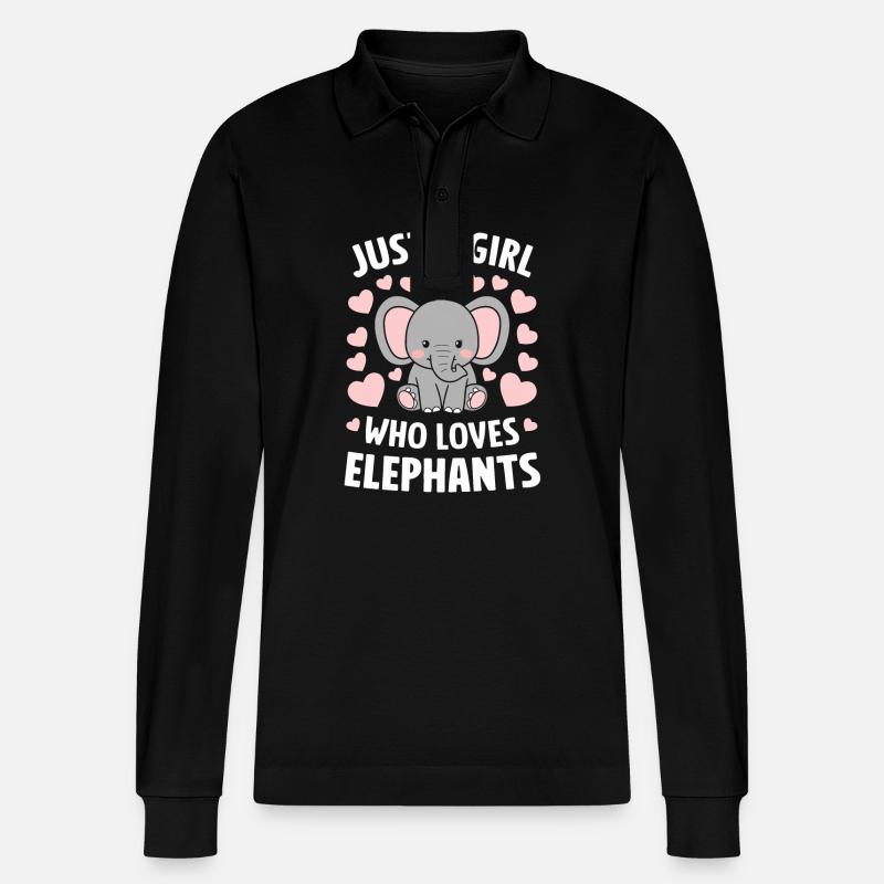 Elefant Tier Elefanten Zoo - Stanley/Stella Unisex Bio-Langarm-Poloshirt Prepster - Schwarz