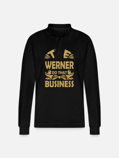 Werner - Stanley/Stella Unisex Bio-Langarm-Poloshirt Prepster - Schwarz