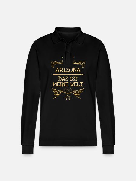 Arizona als Maedchenname - Stanley/Stella Unisex Bio-Langarm-Poloshirt Prepster - Schwarz