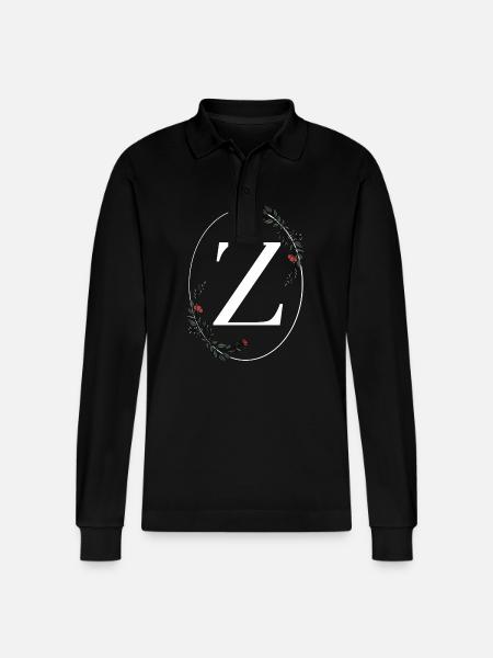 Buchstabe Z - Stanley/Stella Unisex Bio-Langarm-Poloshirt Prepster - Schwarz