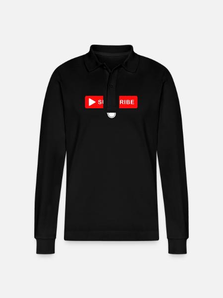 Subscribe Button Click Icon Design - Stanley/Stella Organic Unisex Long-Sleeved Polo Shirt Prepster - black