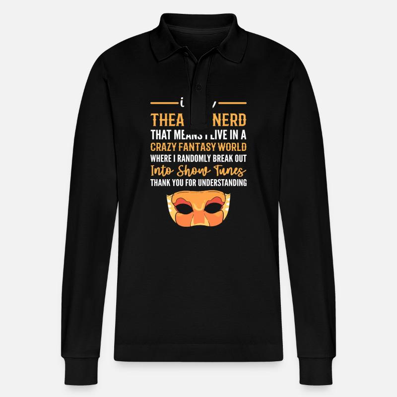 Theater - Stanley/Stella Unisex Bio-Langarm-Poloshirt Prepster - Schwarz