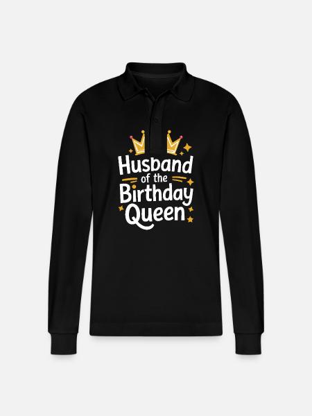 Husband, Spouse, Family, Wedding - Stanley/Stella Organic Unisex Long-Sleeved Polo Shirt Prepster - black