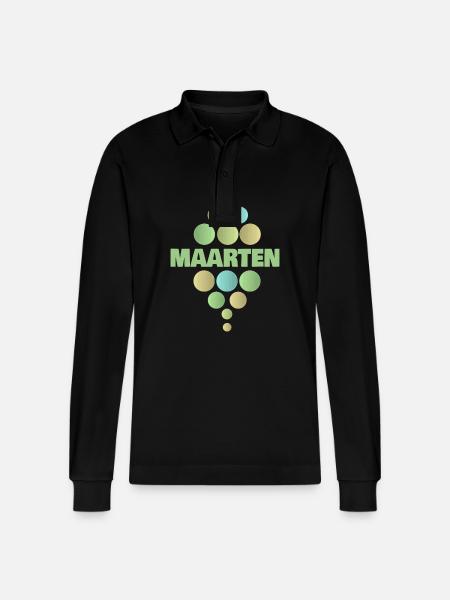 Prénom Maarten - Polo à manches longues bio PREPSTER Stanley/Stella Unisexe - noir