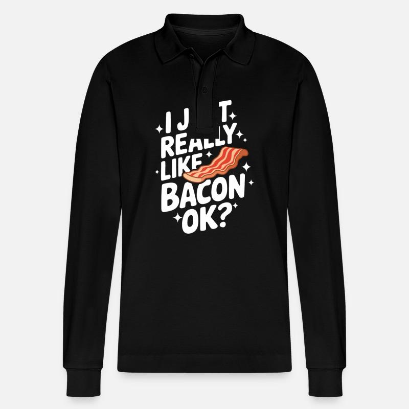 Bacon Petit-déjeuner Bacon - Polo à manches longues bio PREPSTER Stanley/Stella Unisexe - noir