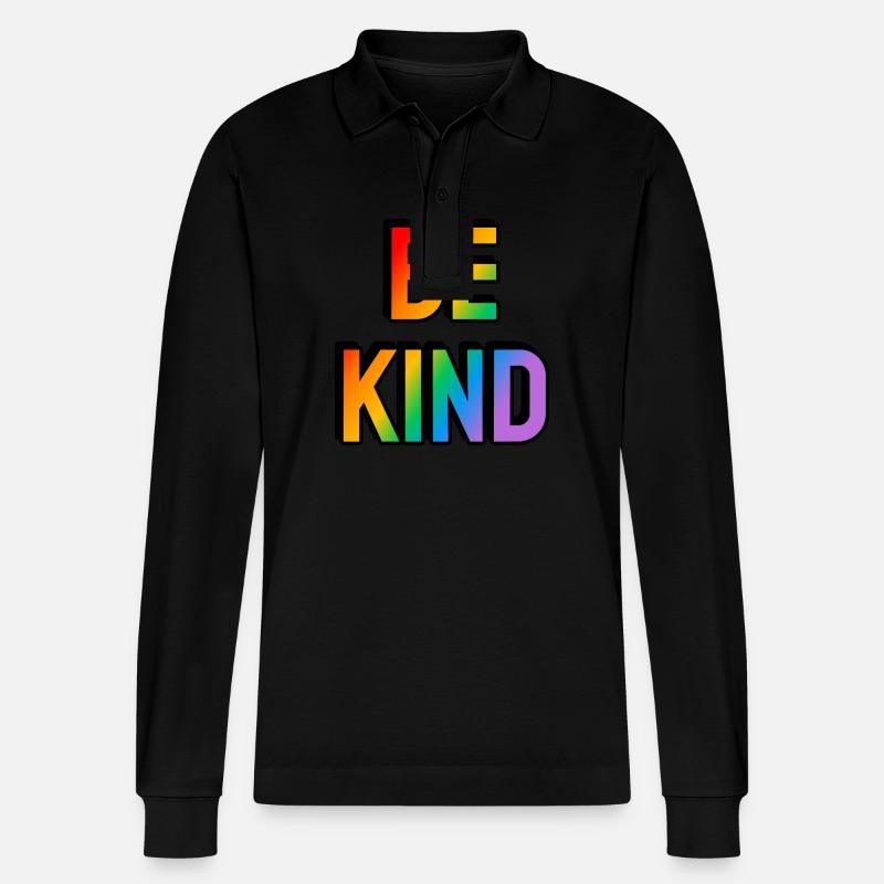 Sei freundlich Regenbogen Gay Pride - Stanley/Stella Unisex Bio-Langarm-Poloshirt Prepster - Schwarz
