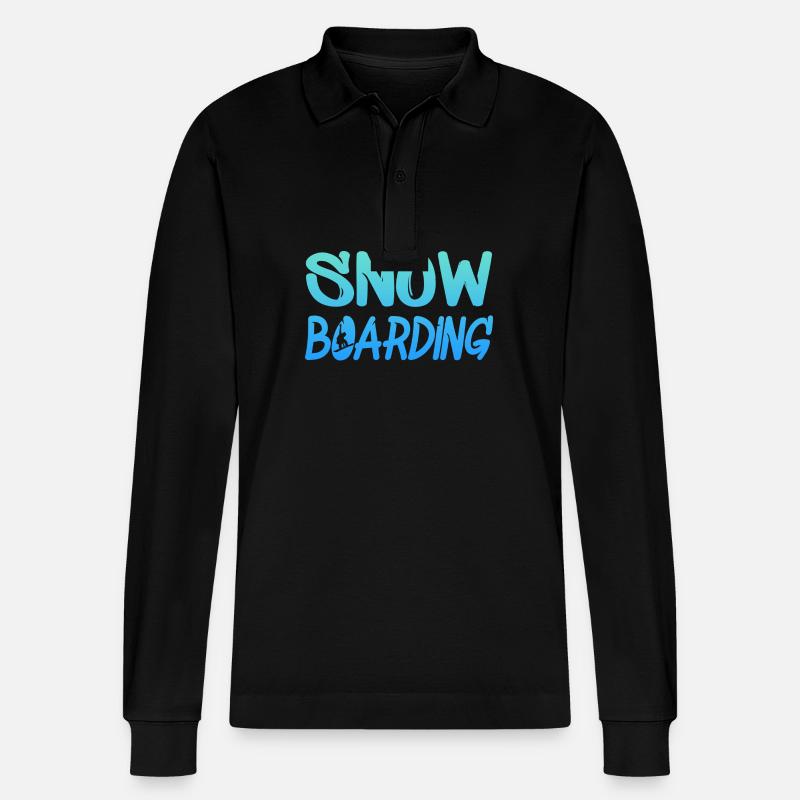 snowboarding - Stanley/Stella Unisex Bio-Langarm-Poloshirt Prepster - Schwarz