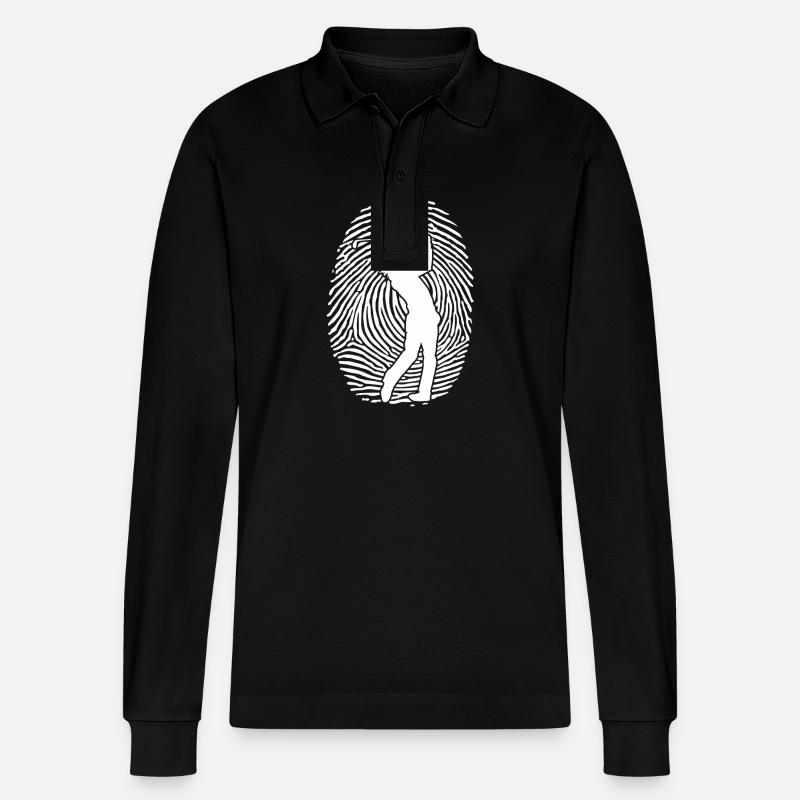 Golfspieler Golf - Stanley/Stella Unisex Bio-Langarm-Poloshirt Prepster - Schwarz