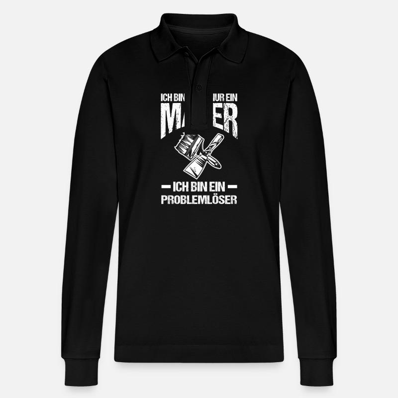 Master Painter Journeyman Painter - Stanley/Stella Organic Unisex Long-Sleeved Polo Shirt Prepster - black