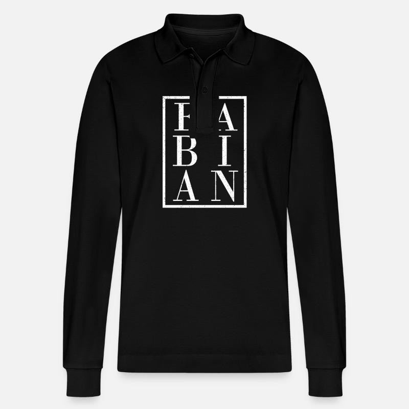 Fabian - Stanley/Stella Unisex Bio-Langarm-Poloshirt Prepster - Schwarz