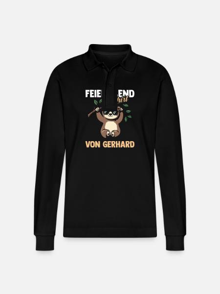 Faultier Gerhard - Stanley/Stella Unisex Bio-Langarm-Poloshirt Prepster - Schwarz