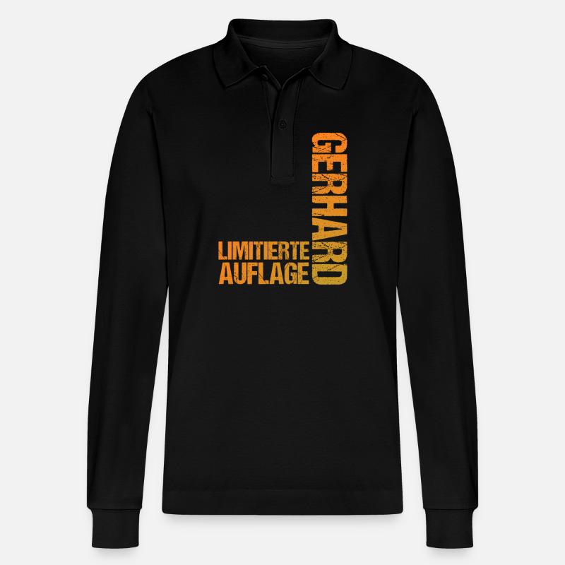 Gerhard - Stanley/Stella Organic Unisex Long-Sleeved Polo Shirt Prepster - black